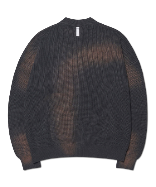 SPRAY DYEING KNIT ZIP-UP - CHARCOAL