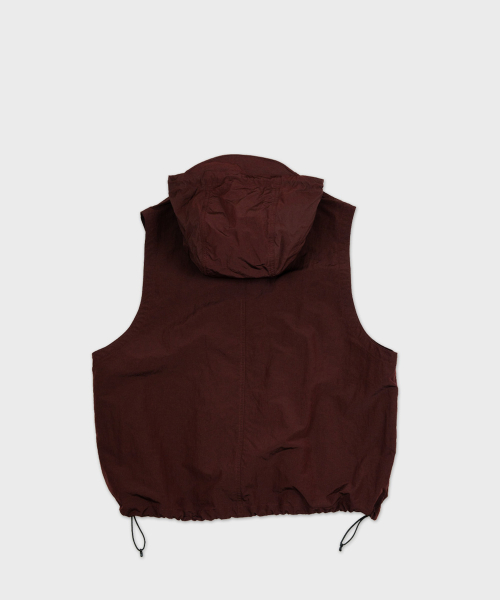 Нейлоновый жилет с капюшоном - Burgundy
