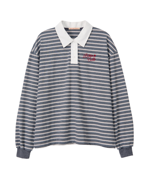 Поло в полоску Gemini Stripe Collar T-Charcoal