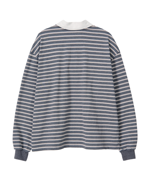 Поло в полоску Gemini Stripe Collar T-Charcoal