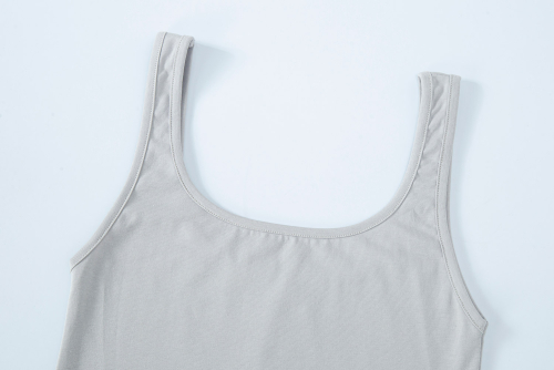 Deep squaer back tank - silver