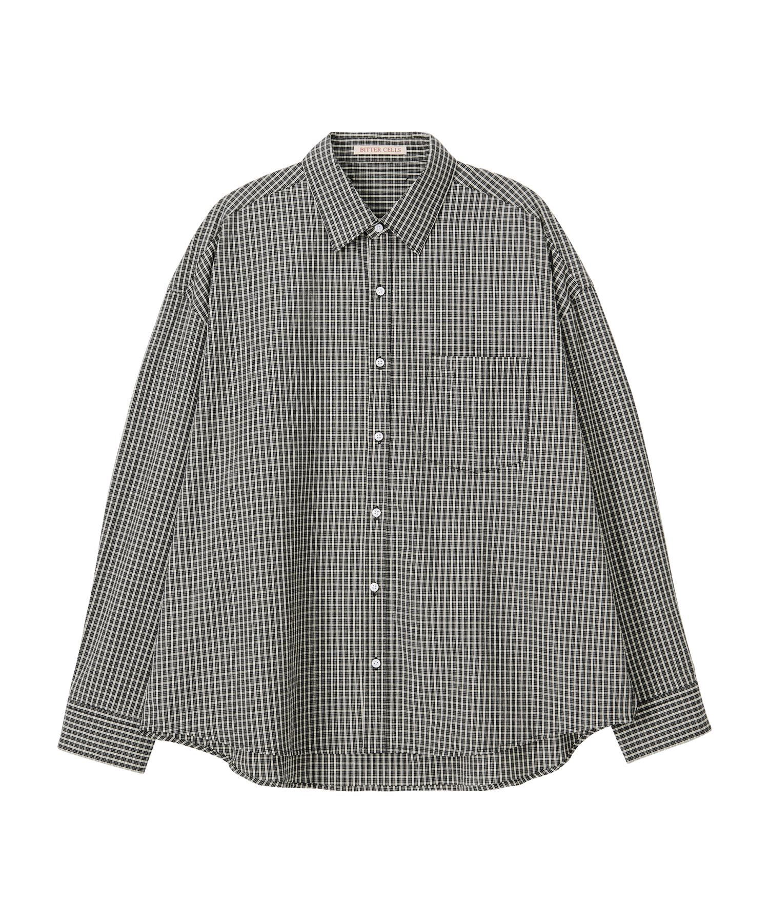 Oversized Connie Check Shirt-Black