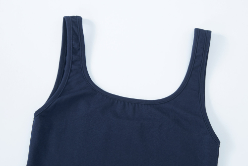 Deep squaer back tank - navy