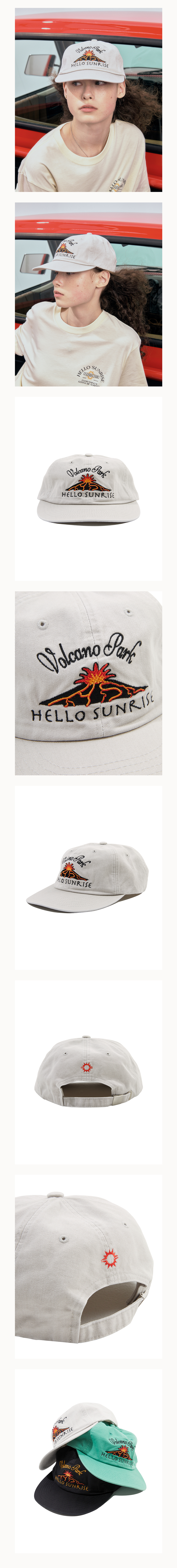 【Hello Sunrise】Volcano Logo Relaxed Fit 6Panel Cap〜韓国発 헬로선라이즈 H 로고 코튼 릴랙스핏 6패널 캡 네이비 | Hello