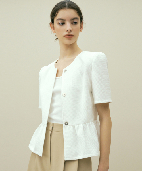 TWEED FRILL JK_2COLOR