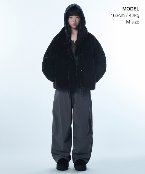 Женская ежедневная короткая стёганая куртка Puffer бархатная, Black