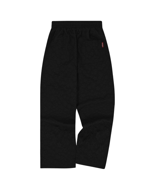 Flower Embossing Pants Black