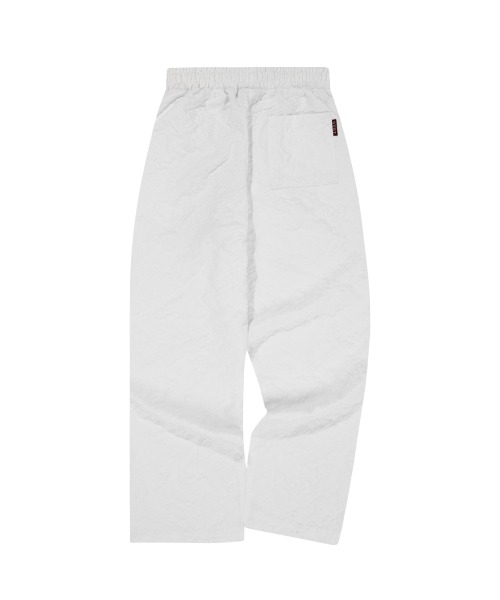 Flower Embossing Pants White