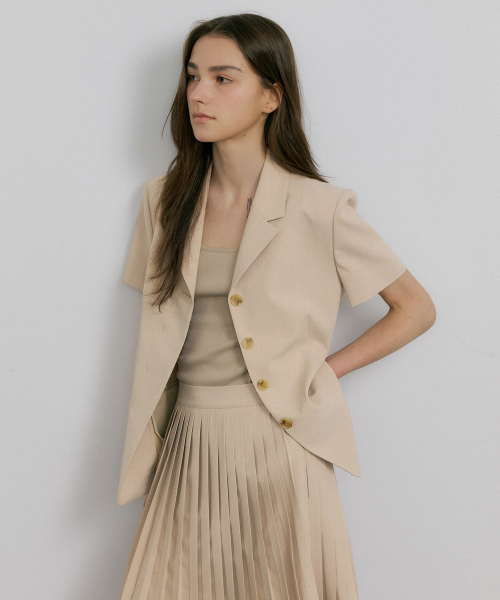 ONE BUTTON LINE BLAZER_2COLOR