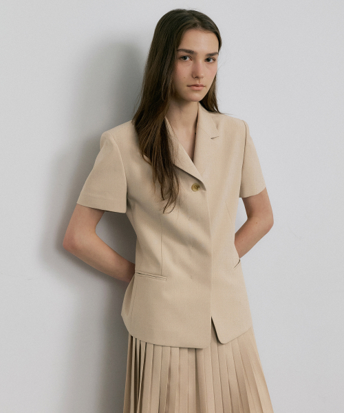 ONE BUTTON LINE BLAZER_2COLOR
