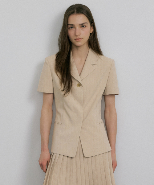 ONE BUTTON LINE BLAZER_2COLOR