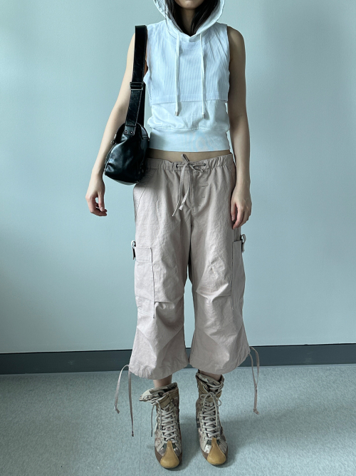 CARGO HALF PANTS LIGHT PINK