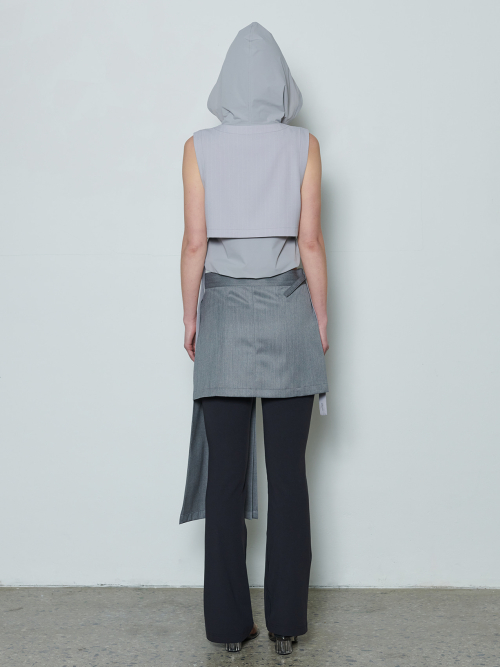 LAYERED HOODIE VEST_TR GREY