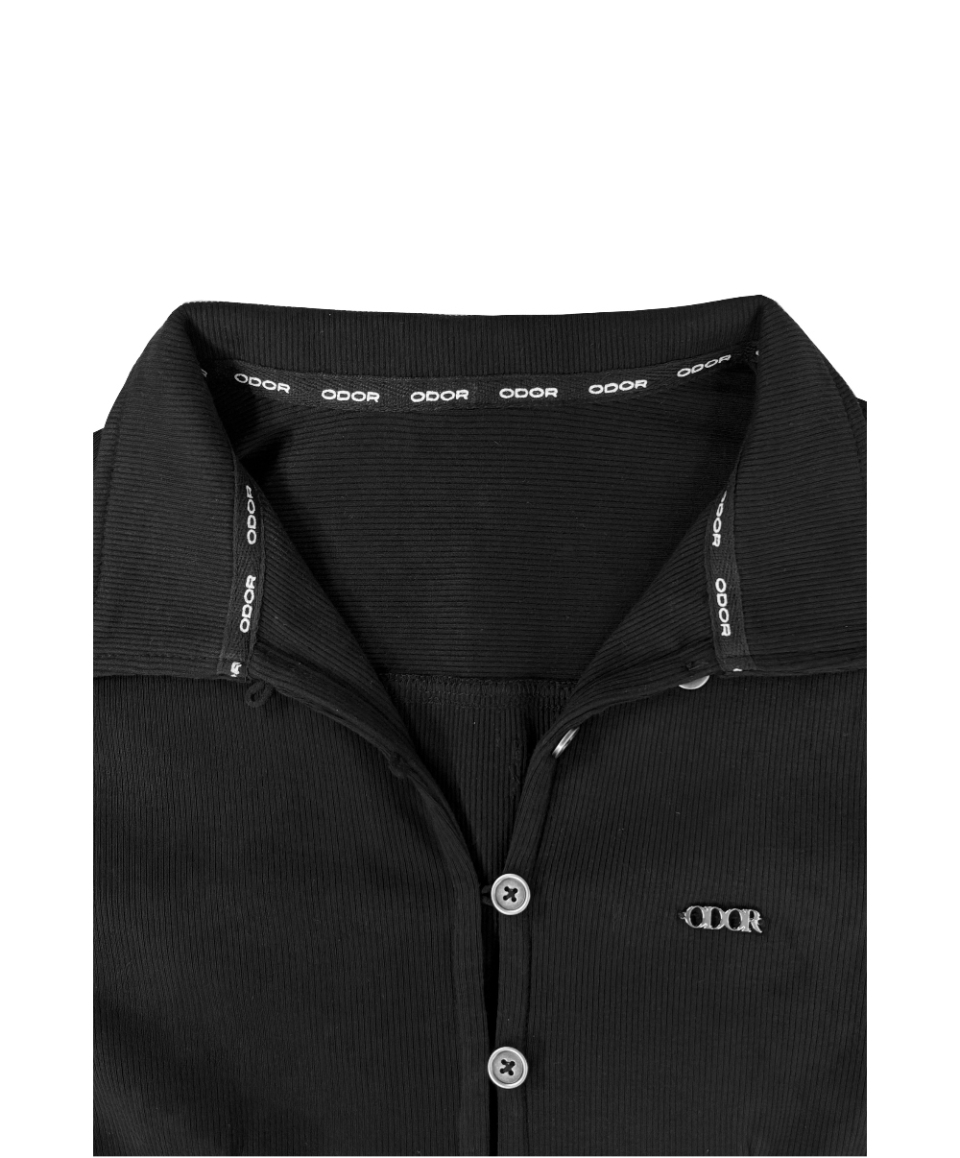 오도어(ODOR) Slim collar tee - 사이즈 & 후기 | 무신사