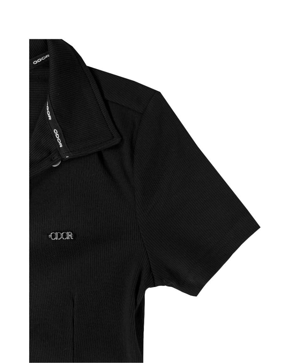오도어(ODOR) Slim collar tee - 사이즈 & 후기 | 무신사