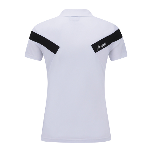 WOMEN ICE DOTS INCISION POINT SHORT T-SHIRT_WH
