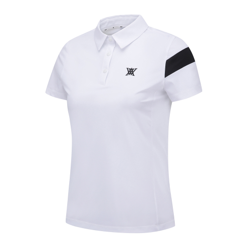 WOMEN ICE DOTS INCISION POINT SHORT T-SHIRT_WH