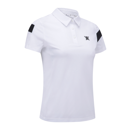 WOMEN ICE DOTS INCISION POINT SHORT T-SHIRT_WH