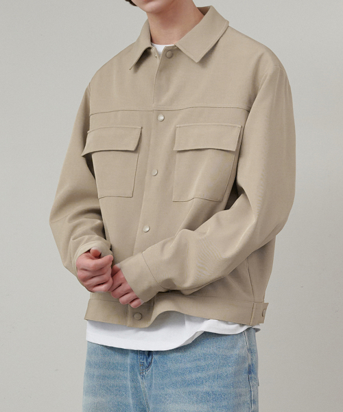 Оверсайз куртка с карманами Beige