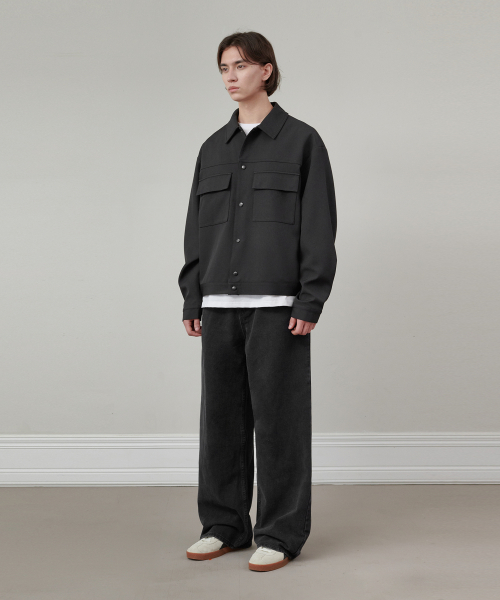 Свободная куртка с карманами Black