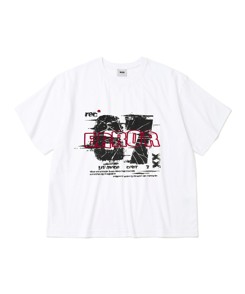 Distorted ERROR Graphic Crop T-Shirt белый