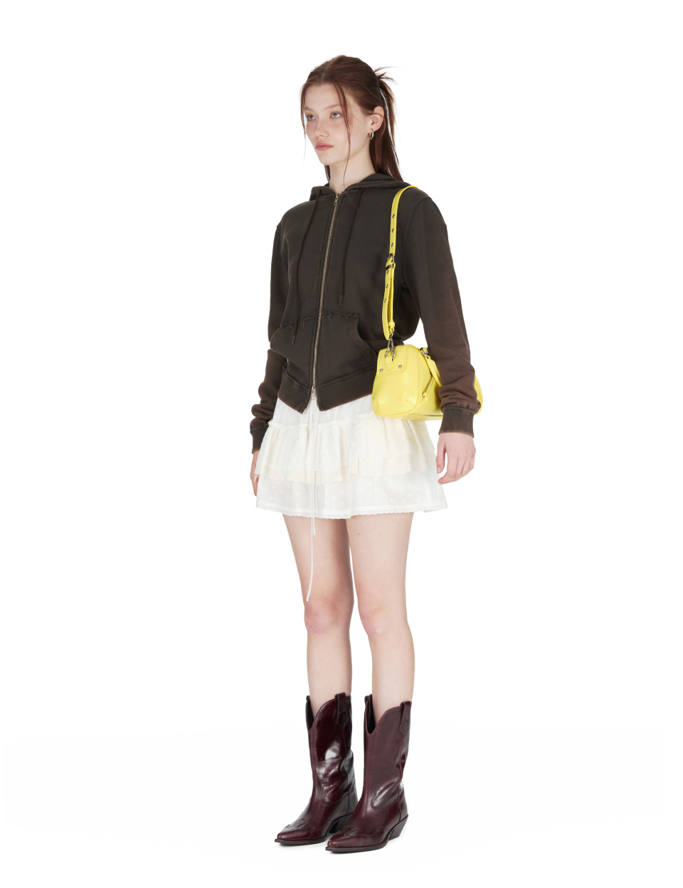 MUSINSA | SUNBURN PROJECT Faux Leather Mini M.O.S Bag, LEMON