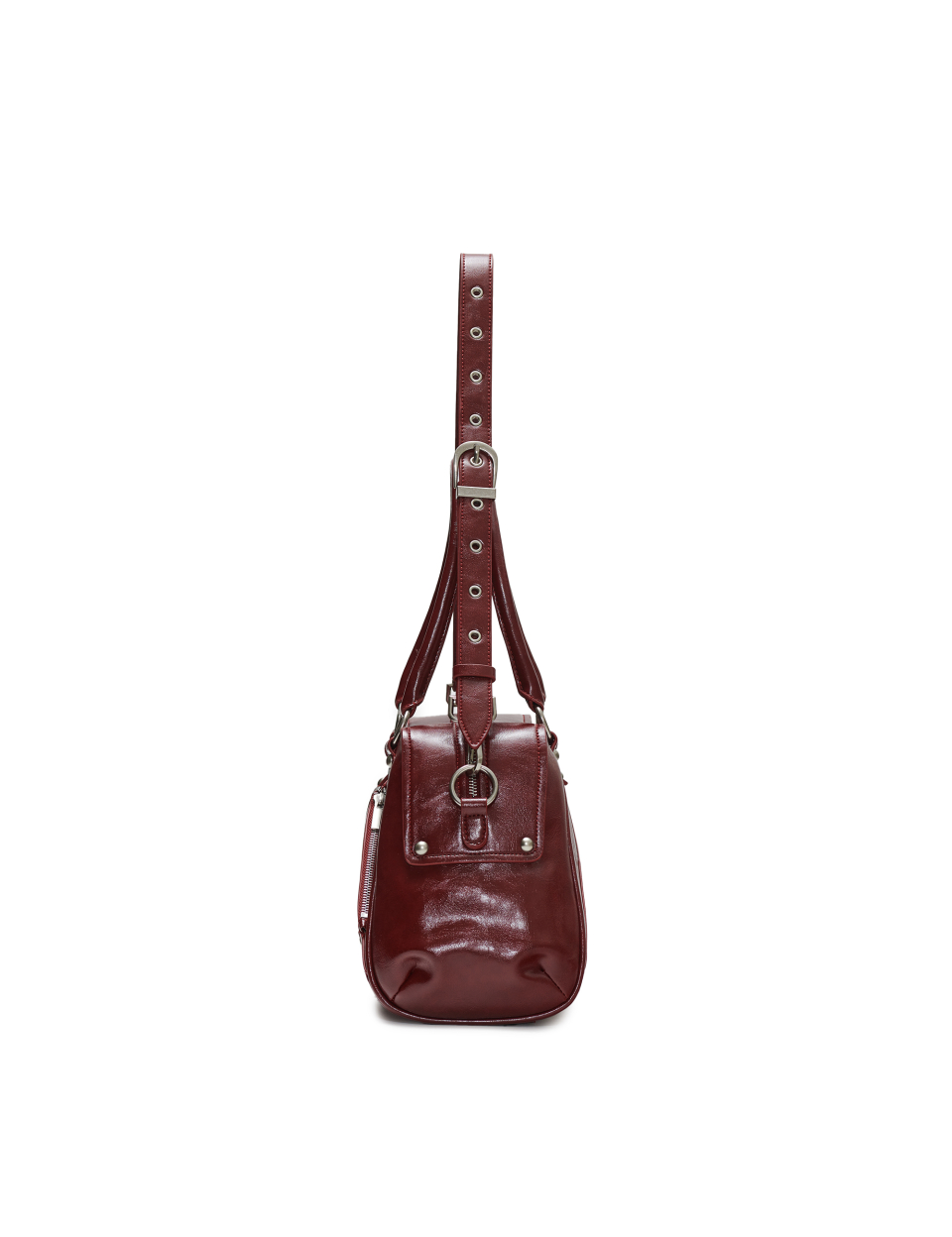 MUSINSA公式 | SUNBURN PROJECT Faux Leather M.O.S Bag, BURGUNDY