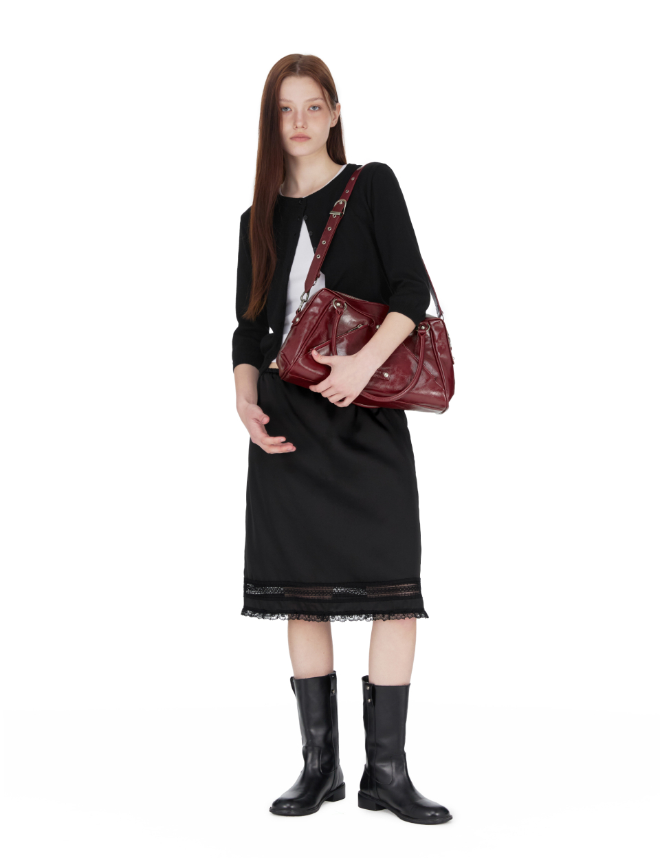 ★SUNBURN PROJECT★ Faux Leather M.O.S Bag MUSINSA公式 | SUNBURN PROJECT Faux Leather M.O.S Bag, BURGUNDY