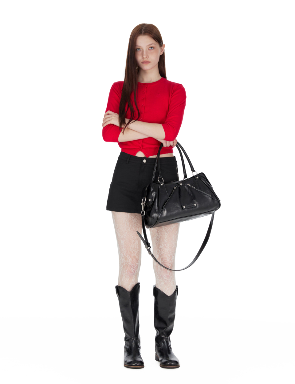 韓国商品/SUNBURNPROJECT Faux Leather M.O.S Bag MUSINSA | SUNBURN PROJECT Faux Leather M.O.S Bag, BLACK