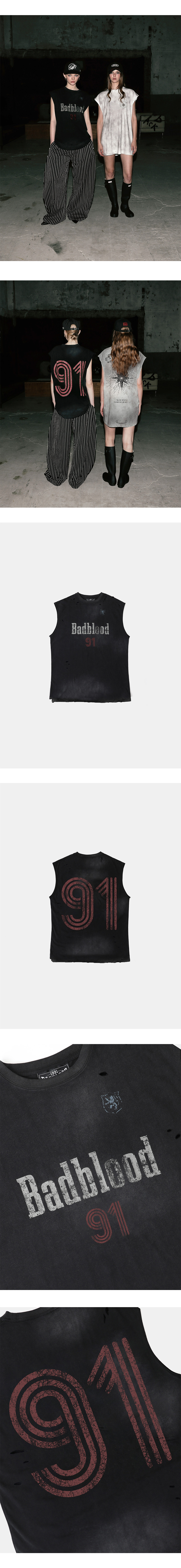 MUSINSA | BADBLOOD Sun Faded 2 Cut Off Tee - Black MUSINSA | BADBLOOD Sun Faded 2 Cut Off Tee - Black