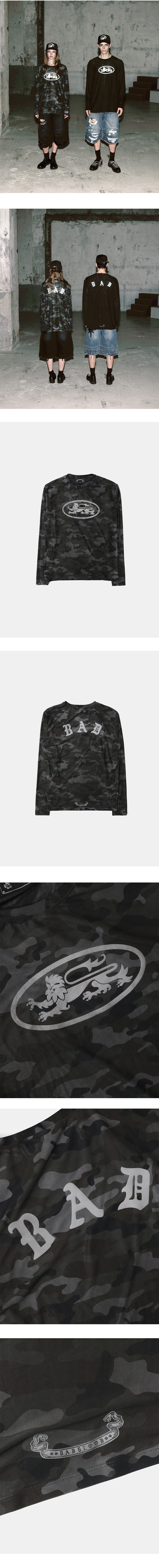 MUSINSA | BADBLOOD [AQUA] Mystic Logo Reflective Long Sleeve