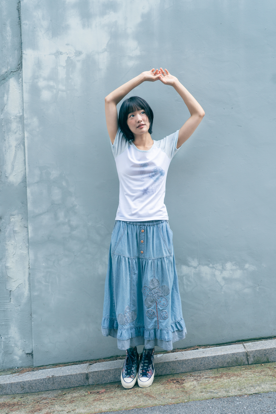 【hug your skin】 Jellyfish Ringer Tee /追跡付 Hug Your Skin Jellyfish Ringer Tee (Blue) on Bunjang Global