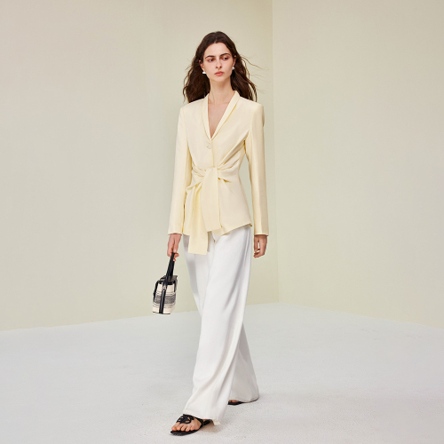 YY_Wind tencel tie waist куртка