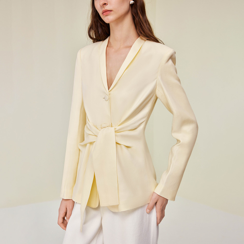 YY_Wind tencel tie waist куртка