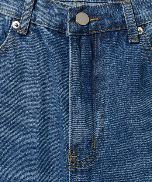 Широкие джинсовые бермуды Air Texture (Medium Blue)