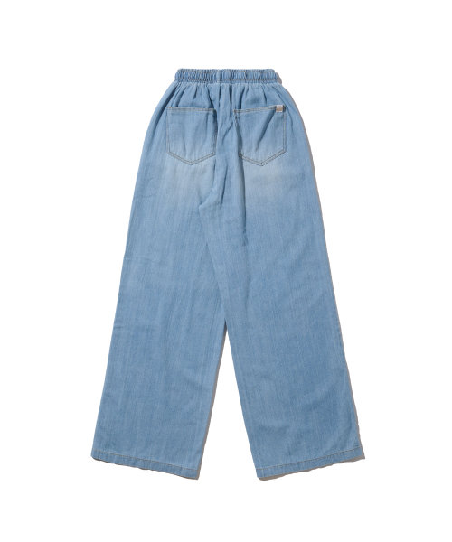 Мягкие джинсы на резинке с эффектом стирки (Light Blue)