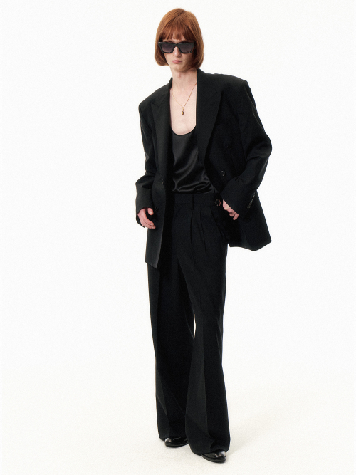 Double Peaked Brested Blazer чёрный