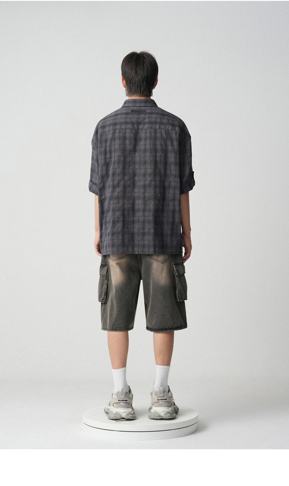 AVANDRESS ♥Smith Overfit Check Shirt/追跡付 어반드레스(AVANDRESS) Smith Linkle Check Overfit Rollup