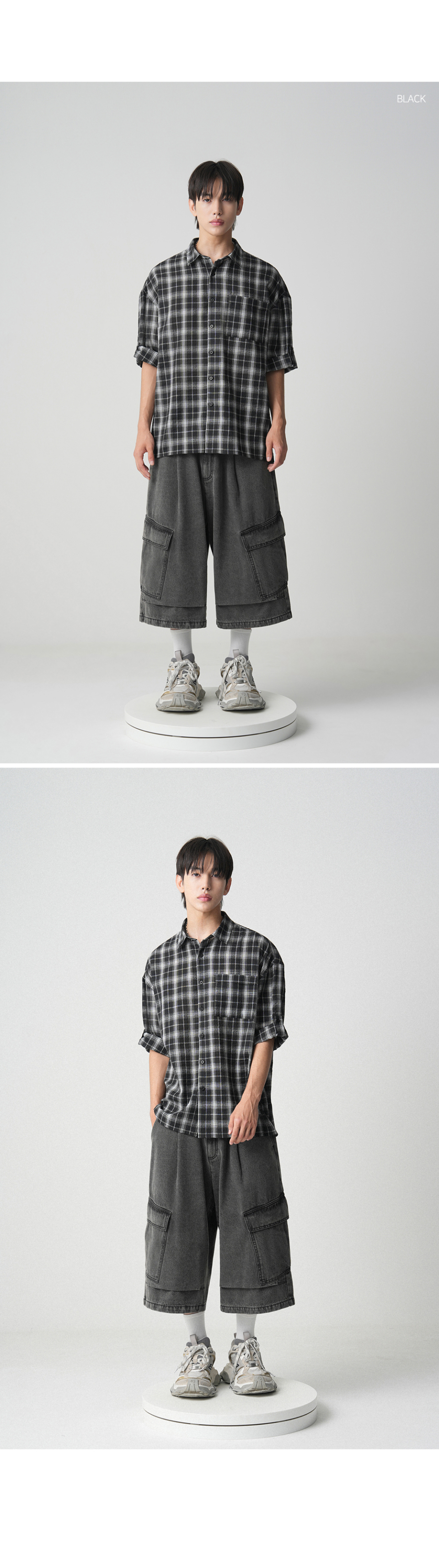 AVANDRESS ♥ Alton Overfit Check Shirt/追跡付 어반드레스(AVANDRESS) Smith Overfit Check Shirt CHARCOAL