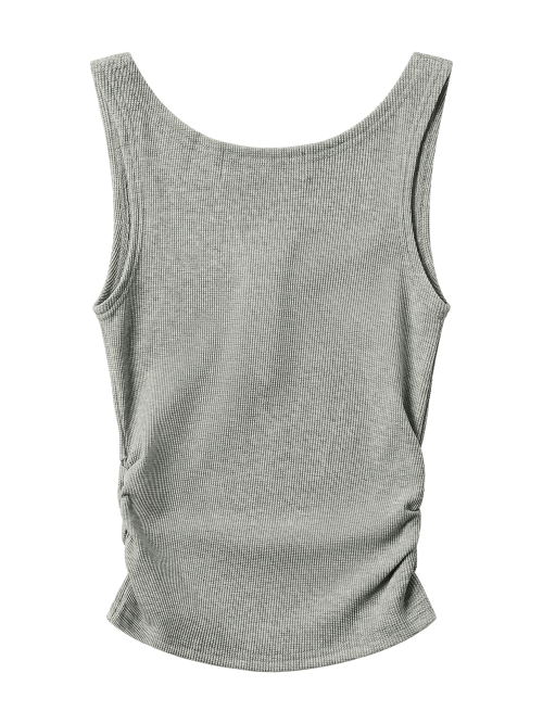 Топ в рубчик со сборками MELANGE GREY
