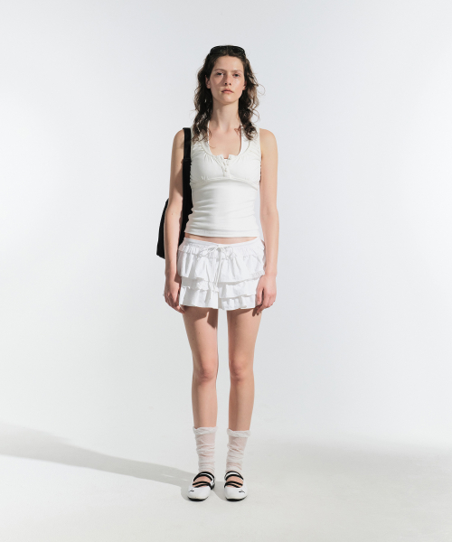 IKA SLEEVELESS топ слоновая кость