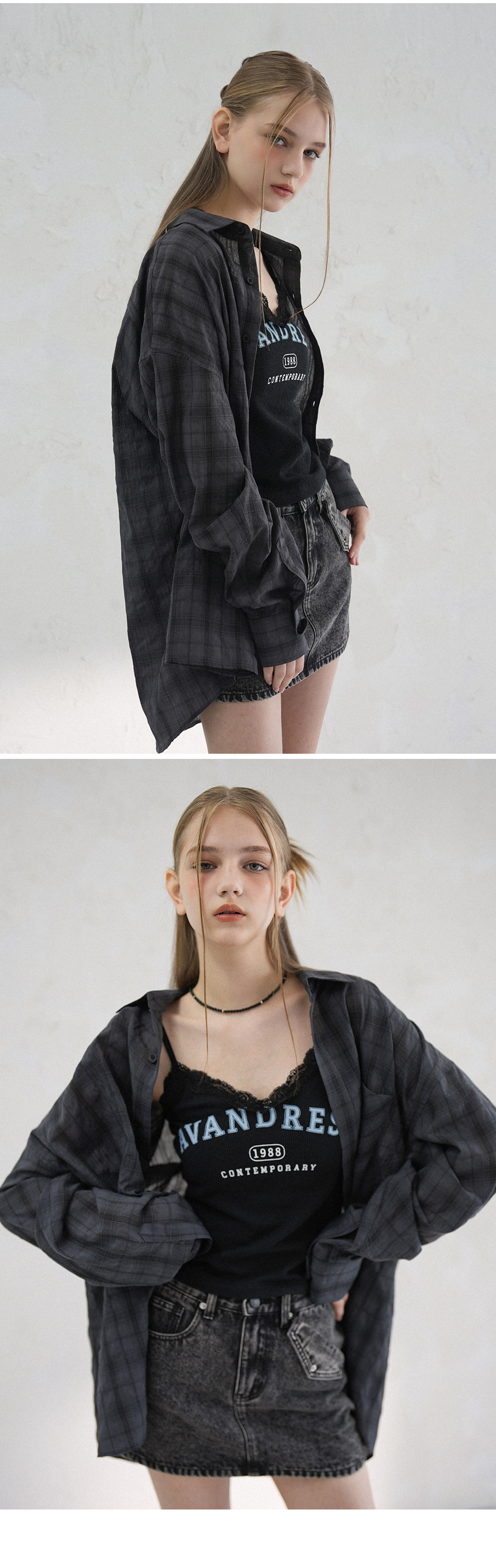 AVANDRESS ■ Smith Overfit Check Shirt MUSINSA | AVANDRESS Smith Overfit Check Shirt CHARCOAL