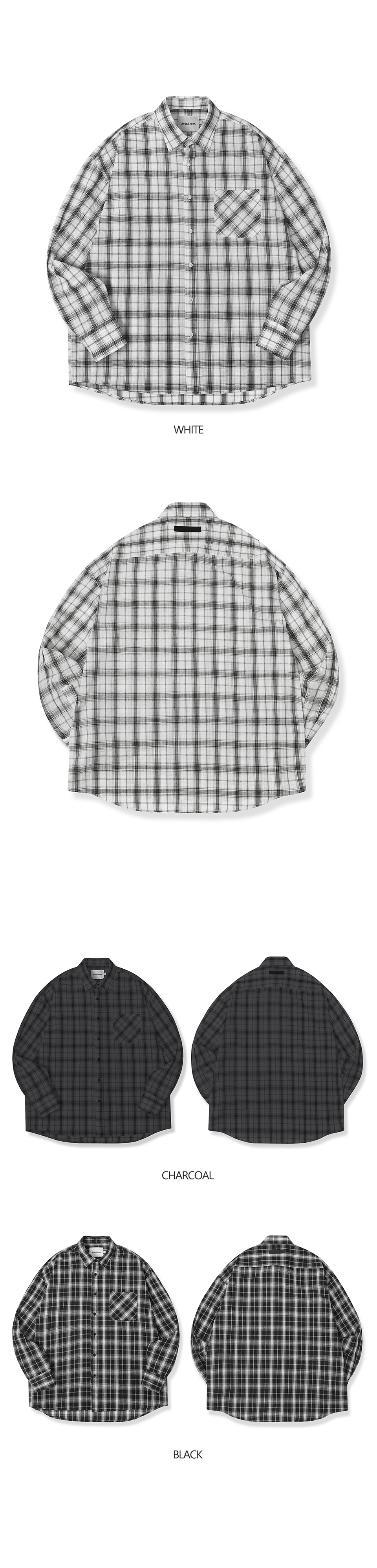 MUSINSA | AVANDRESS Smith Overfit Check Shirt BLACK