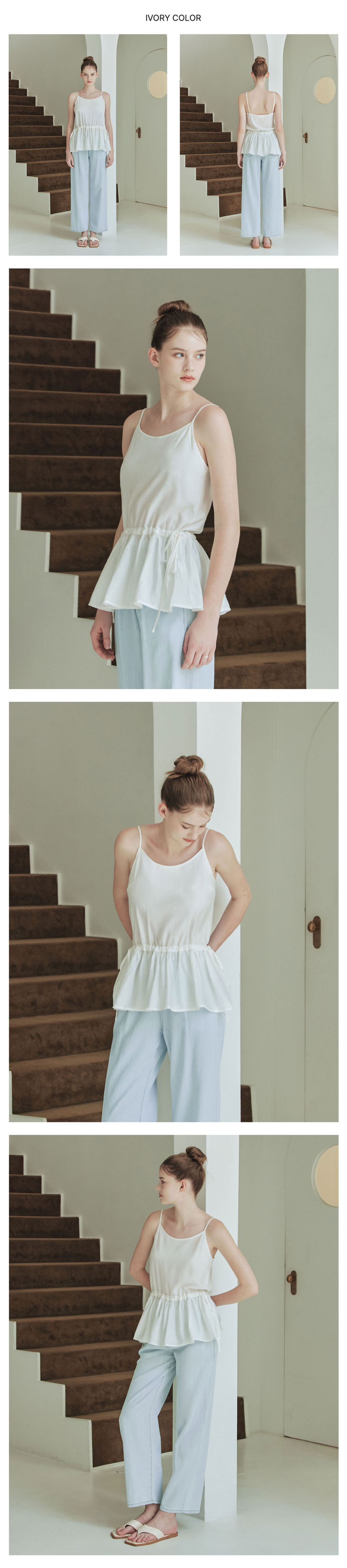 【完売品】musubore shirring ribbon PT MUSINSA | FALLETT Double Ribbon Shirring Back Blue