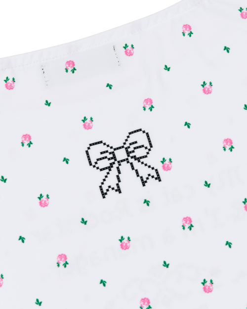 Boat Neck Sleeveless топ (Flower Cross-stitch)