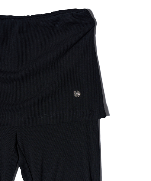 BASIC SHIRRING LAYERED SKIRT брюки чёрный