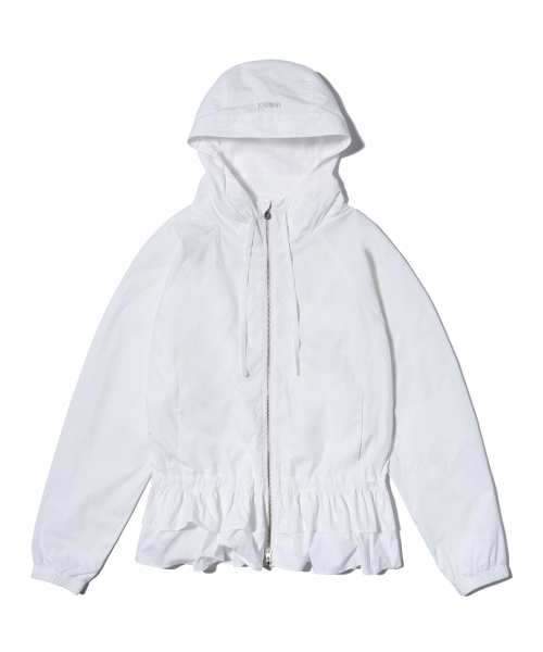 RUFFLE DETAILED WINDBREAKER белый