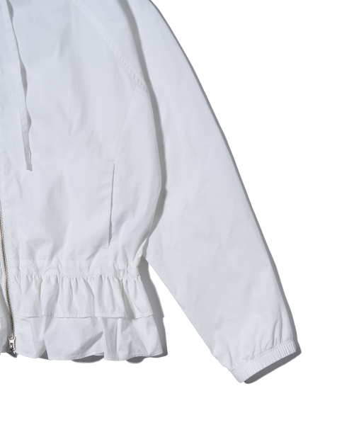 RUFFLE DETAILED WINDBREAKER белый