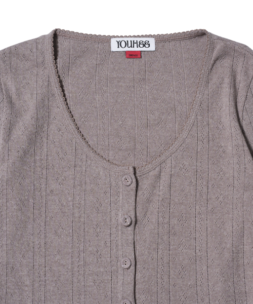 EYELET CARDIGAN бежевый