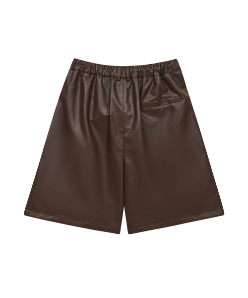 Кожаные шорты бермуды 87-STAN234 с ремнем Brown